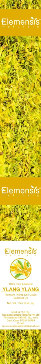 Elemensis Naturals Pure & Natural Ylang Ylang Essential Oils Undiluted for Hair, Skin, Face, Body, Aromatherapy, Massage