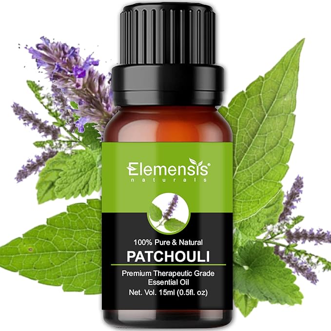 Elemensis Naturals Pure & Natural Patchouli Essential Oil for Undiluted Therapeutic grade for Skin Care, Hair Care, Relief from Stress & Anxiety and Aromatherapy