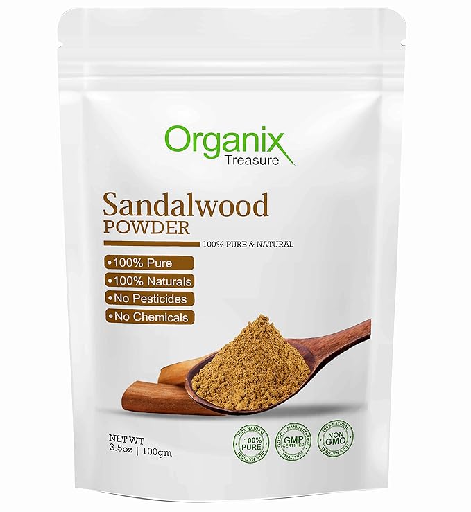 Organix Treasure Pure & Natural Sandalwood Powder for Face Masks, Facials and Skin Care