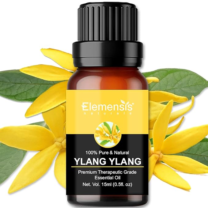 Elemensis Naturals Pure & Natural Ylang Ylang Essential Oils Undiluted for Hair, Skin, Face, Body, Aromatherapy, Massage