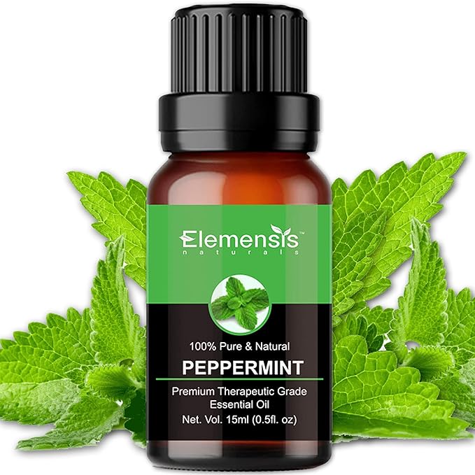 Elemensis Naturals Peppermint Essential Oil Pure, Natural & Undiluted Therapeutic Grade for Hair, Body and Skin