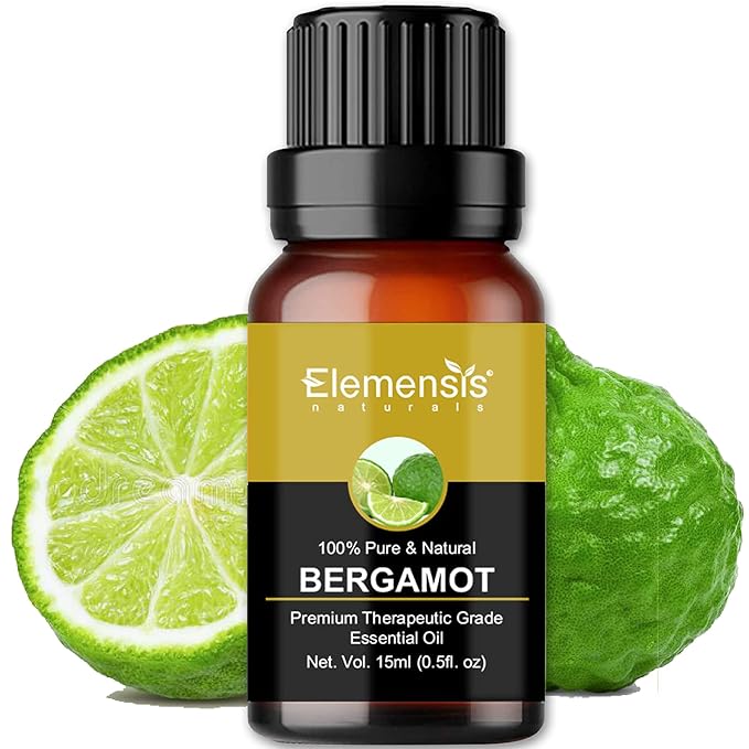 Elemensis Naturals Pure & Natural Bergamot Essential oil for Skin, Hair and Stress Relief, Natural and Therapeutic Grade Essential Oil