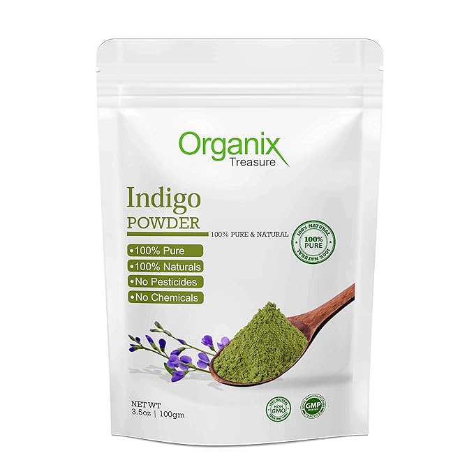 Organix Treasure Pure & Natural Indian Indigo Powder for Hair Care & Hair Growth.