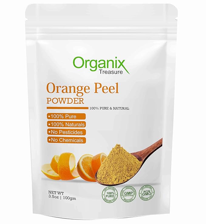 Organix Treasure Pure & Natural Orange Fruit Peel Powder for Face care and Skin Whitening (Pack Of 1, 100gm)