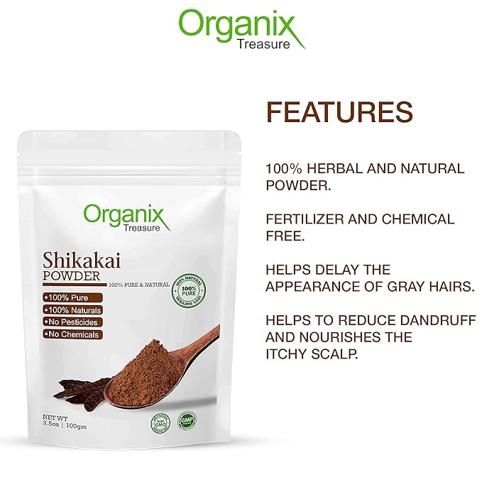 Organix Treasure Pure & Natural Shikakai Powder for Natural and Chemical Free Hair.