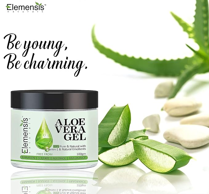 Elemensis Naturals 99% Pure Aloe Vera Gel for face, Multipurpose Beauty Gel for Skin and Hair for Women & Men, (200gm)