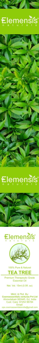 Elemensis Naturals Tea Tree Essential oil for Skin, Hair, Face, Acne Care, 100% Pure, Natural and Undiluted Therapeutic Grade Tea Tree oil