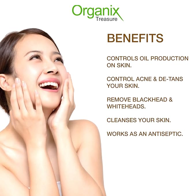 Organix Treasure Pure & Natural Herbal Multani Mitti Face Pack Powder for Glowing Dry Skin