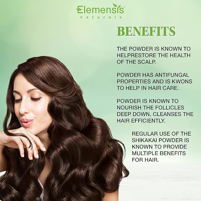 Elemensis Naturals Pure & Natural Shikakai Double Filtered Powder for Natural Hair