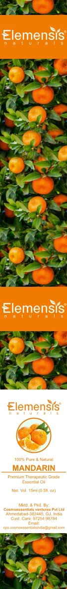 Elemensis Naturals Pure & Natural Mandarin Essential Oil for Improves Skin Tone & Adds Shine To Hair, Cruelty Free