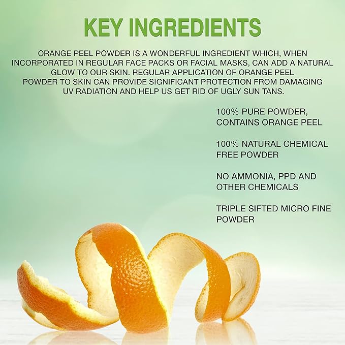Elemensis Naturals Pure & Natural Orange Fruit Peel Powder for Glowing Skin, For Face Pack Skin Whitening, Acne & Pimple