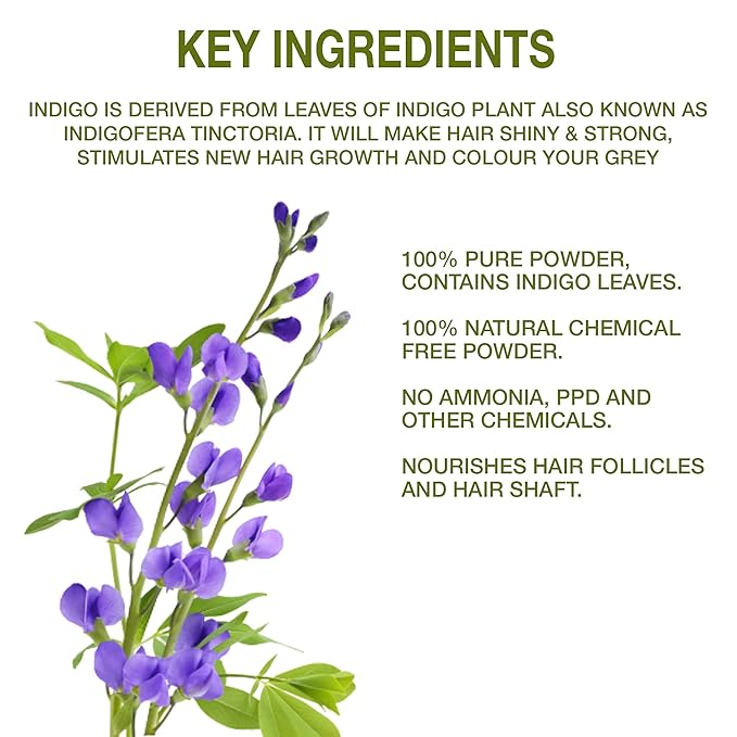 Organix Treasure Pure & Natural Indian Indigo Powder for Hair Care & Hair Growth.