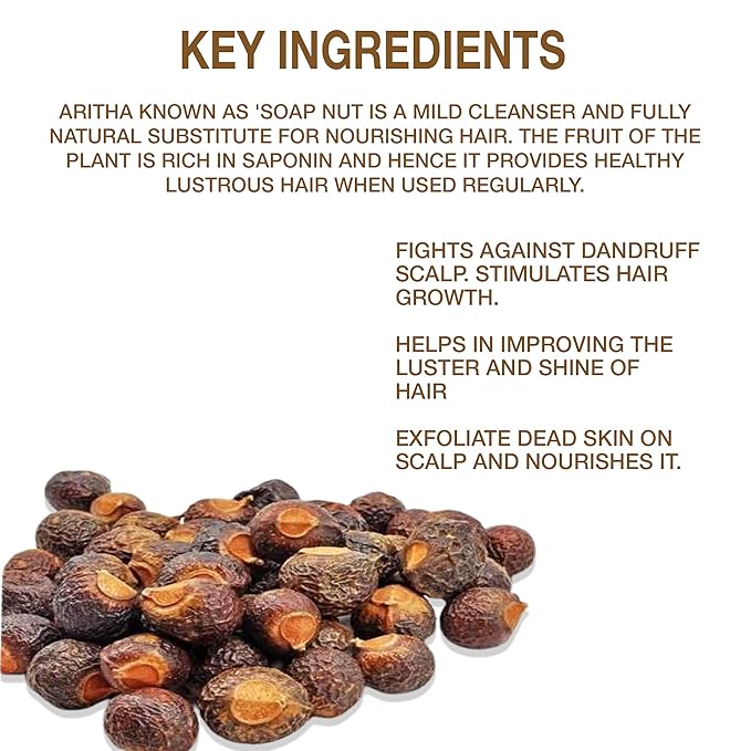 Organix Treasure Pure & Natural Aritha/Reetha/Ritha/Soapnuts (Sapindus Mukorossi) Powder For Silky & Smooth Hairs.