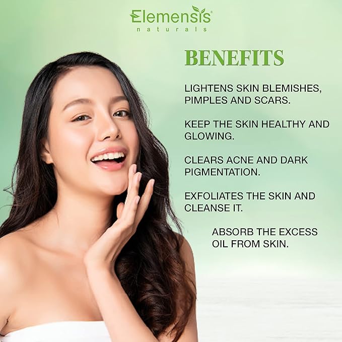 Elemensis Naturals Pure Neem Leaves Powder For Pimple-free Clear Skin, silky hair & Hair Cleanser