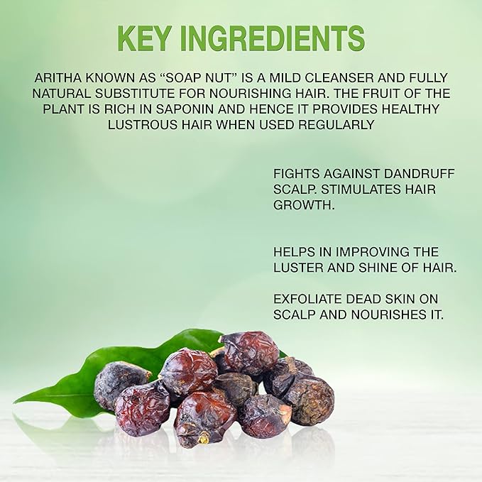 Elemensis Naturals Pure & Natural Aritha/Reetha/Ritha/Soapnuts (Sapindus Mukorossi) Powder For Silky & Smooth Hairs, 100gm
