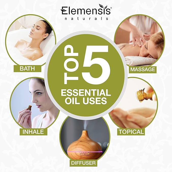 Elemensis Naturals Jasmine Essential Oil Natural and Pure Therapeutic Grade for Healthy Skin, Face, Hair Care, Aromatherapy & Massage