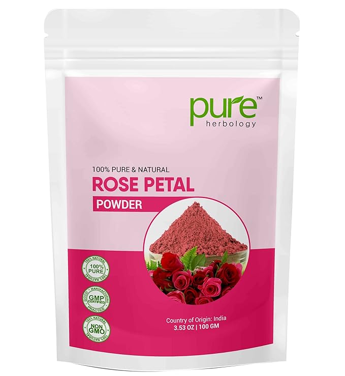 Pure Herbology Pure and Natural Sandalwood Powder, Rose Petal Powder, Orange Peel Powder, Multani Mitti Powder, Mulethi Powder, Hibiscus Powder Combo Pack for face Skin Whitening (each 100gm)