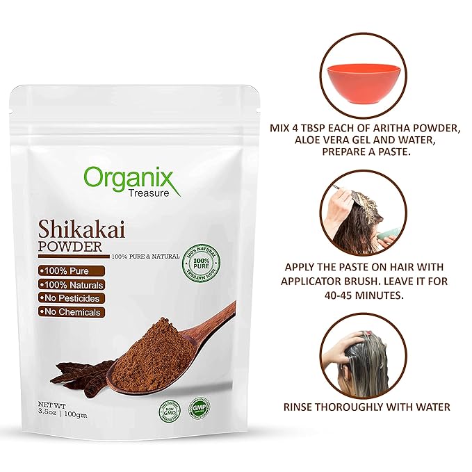 Organix Treasure Pure & Natural Shikakai Powder for Natural and Chemical Free Hair.