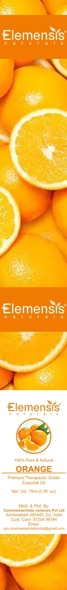 Elemensis Naturals Orange Essential Oil 100% Pure, Undiluted Therapeutic Grade orange oil for Skin, Hair, Body, Face