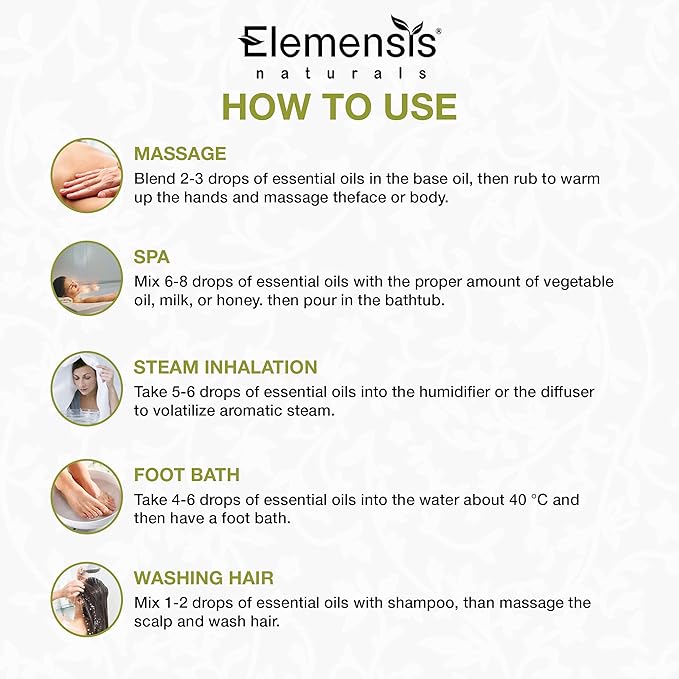 Elemensis Naturals Jasmine Essential Oil Natural and Pure Therapeutic Grade for Healthy Skin, Face, Hair Care, Aromatherapy & Massage