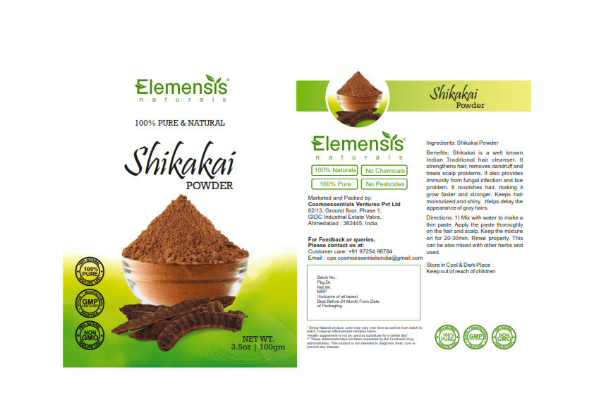Elemensis Naturals Pure & Natural Shikakai Powder for Natural and Chemical Free Hair